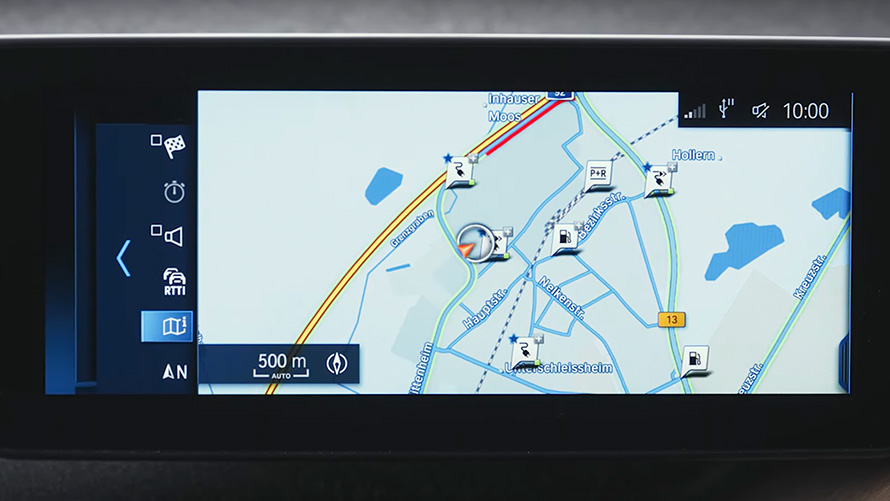 Système de navigation des véhicules hybrides rechargeables BMW BMW X5 G05 BMW Plug-in Hybrid système de navigation vue en gros plan