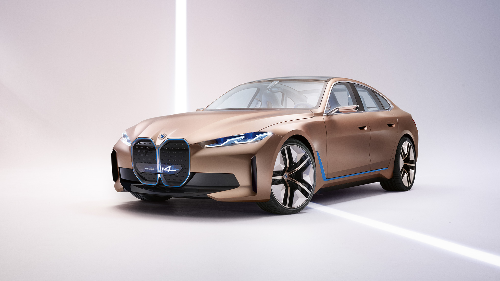 Extérieur 4 BMW Concept i4 2020 G26 Extérieur 4 BMW Concept i4 2020 G26 Voiture 100 % électrique BMW Gran Coupé vue de profil